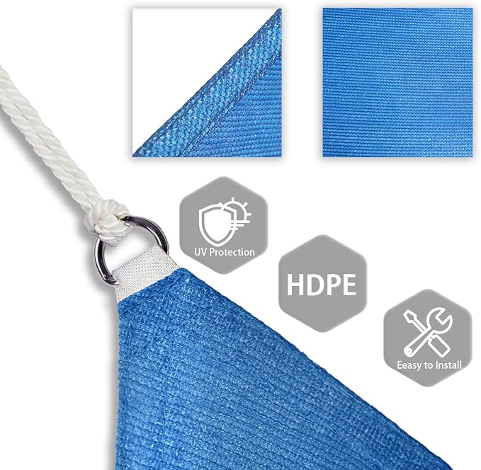 Patio Paradise 19' x 19' x 19' Sun Shade Sail Triangle Canopy Shade Cloth - Image 3