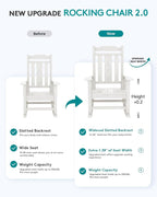 SERWALL Outdoor Rocking Chairs Set of 2, HDPE Rocking Chair Outdoor - Image 8