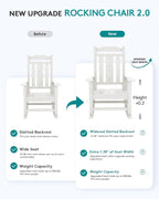 SERWALL Outdoor Rocking Chair, HDPE Oversized Rocking Chair Outdoor - Image 2