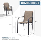 DIFY Patio Chairs Set of 6, Stackable Textilene Outdoor Dining Chairs - Image 3