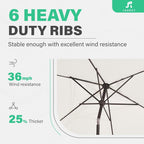 JEAREY 6.5x10 ft Rectangular Patio Umbrellas Rectangle Outdoor Umbrella - Image 9