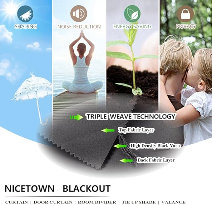 NICETOWN Outdoor Curtain for Patio Waterproof 108" Length, Windproof Thermal - Image 6