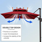 9' X 12' Cantilever Patio Outdoor Umbrella - Image 6