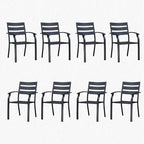 Patio Dining Chairs Set of 8, Wrought Iron Patio Furniture Chairs - Image 7