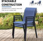 Outdoor Patio Chairs Set of 8, Lightweight Patio Set - Image 2
