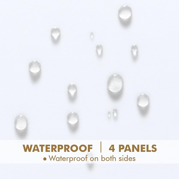 MIULEE White Outdoor Curtain for Patio Waterproof 4 Panels 54 x 102 Inch | - Image 3