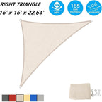 ASTEROUTDOOR Sun Shade Sail Triangle 16' x 16' x 22.64' UV Block Canopy - Image 2