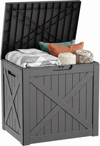 32 Gallon Deck Box, Waterproof Outdoor Storage Boxes by MAIUSCOLI