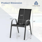 MEDIMALL Patio Chairs, Stackable Patio Chairs Set of 4, Outdoor Dining Chairs - Image 3