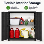 ADDOK Outdoor Storage Cabinet, 60 Gallon Waterproof Resin Patio Storage Cabinet - Image 3