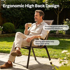 Patio Chairs Set of 4, Stackable High Back Outdoor Dining Chairs - Image 5