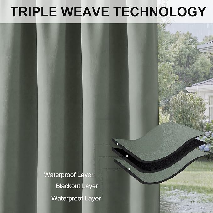 RYB HOME 2 Panels Outdoor Curtains - Image 7