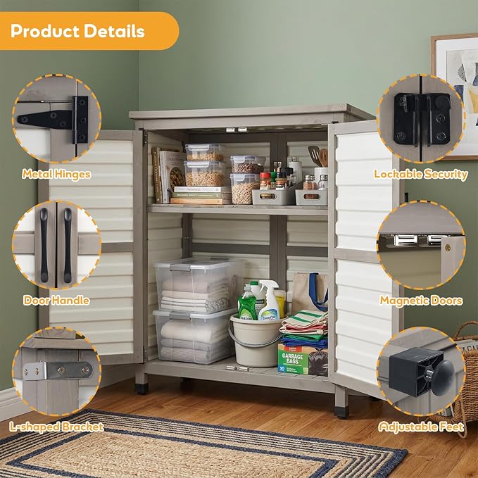 PetsCosset Weatherproof Outdoor Storage Cabinet - Image 5