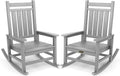 SERWALL Outdoor Rocking Chair Set of 2, Sliver Gray | 21.1" Widened Seat adds by SERWALL