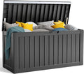 PatioZen 90 Gallon Resin Deck Box, Lockable Patio Outdoor Storage Box by OutdoorLivingPerfected