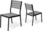 Pellebant Stackable Outdoor Patio Dining Chairs Set of 2 | Aluminum Armless by Pellebant