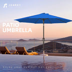 JEAREY 9FT Outdoor Patio Umbrella, Market Umbrella, Royal Blue | Outdoor Table - Image 7