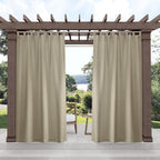 Exclusive Home Cabana Solid Indoor/Outdoor Light Filtering Hook-and-Loop Tab by TownCountryLiving