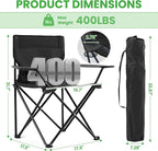 2 Pack Portable Camping Chairs Folding Lawn Chair Outdoor Lightweight Beach - Image 3