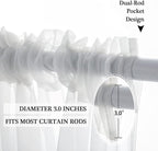 MIULEE White Waterproof Outdoor Sheer Curtains - Image 5
