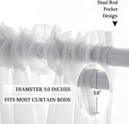 MIULEE White Waterproof Outdoor Sheer Curtains - Image 6