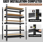 78''H Storage Shelves, Wood Garage Shelving, Adjustable Heavy Duty Shelving Unit - Image 7