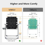 VINGLI Aluminum Oversize Patio Lawn Chairs Folding Set of 2 - Image 5