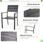 AECOJOY 4 Pieces Outdoor Dining Chairs, Aluminum Frame Stackable Patio Chair - Image 5