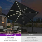 PURPLE LEAF Patio Umbrella W/Base Left-right Tilt 10FT - Image 2