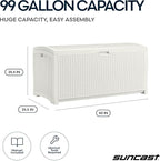 Suncast 99 Gallon Wicker Horizontal Outdoor Deck Box - Image 4