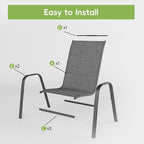 Patio Chairs Set of 8, Stackable Outdoor Dining Chairs - Image 6