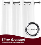 White Grommet Outdoor Curtains for Patio Waterproof 8 Pcs 54x84 In | - Image 2