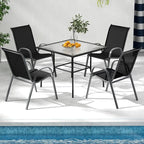 MEDIMALL Patio Chairs, Stackable Patio Chairs Set of 4, Outdoor Dining Chairs - Image 2