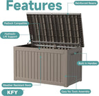 230 Gallon Waterproof Outdoor Storage Box, UV Resistant Resin Deck Box - Image 3