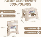 Delxo 9 Inch Kids Step Stool, 300 Lbs Folding Step Stool - Image 4