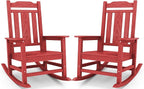 SERWALL HDPE Oversized Outdoor Rocking Chairs Set of 2, Patio Rocker, All by SERWALL