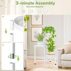 iDavosic.ly Plant Stand Indoor Outdoor, 3 Tier Metal Corner Shelf, Folding - Image 4