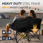 Double Camping Chair Loveseat -2 Person Oversized Padded Outdoor Camp Couch | - Image 5