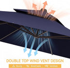 10x13 FT Patio Cantilever Umbrella, Rectangular Heavy Duty Offset Umbrella - Image 6