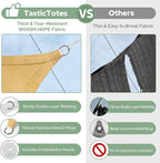 TasticTotes Rectangle Sun Shade Sail, 95% UV Blockage, Yard & Deck. Reinforced - Image 5