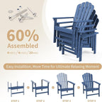 Oversized Stackable Adirondack Chair Set of 4, HDPE Fire Pit Chair | All-Weather - Image 6