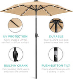 Best Choice Products 7.5ft Solar Umbrella LED Lighted Patio Umbrella, Table - Image 5