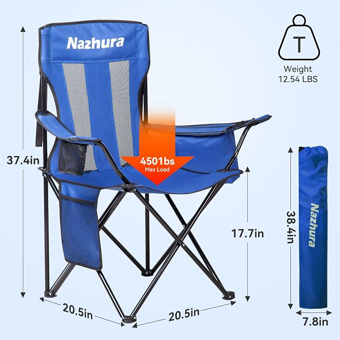 Nazhura 4 Pack Outdoor Camping Chairs Folding/Foldable/Portable - Image 3