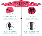 Best Choice Products 10ft Solar Polyester LED Lighted Patio Umbrella w/Tilt - Image 5