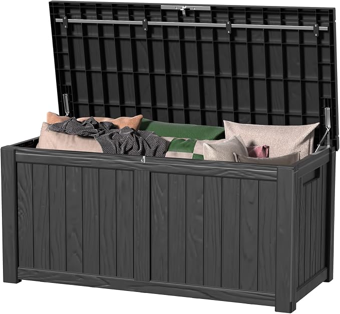 DRATO 150 Gallon Deck Boxes Outdoor Waterproof, Lockable Outdoor Storage Box by DRATOprovidesawarmandcozy