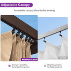 PURPLE LEAF Pergola Metal 10' x 10' Bronze Retractable Sun Shade, UV fabric - Image 4