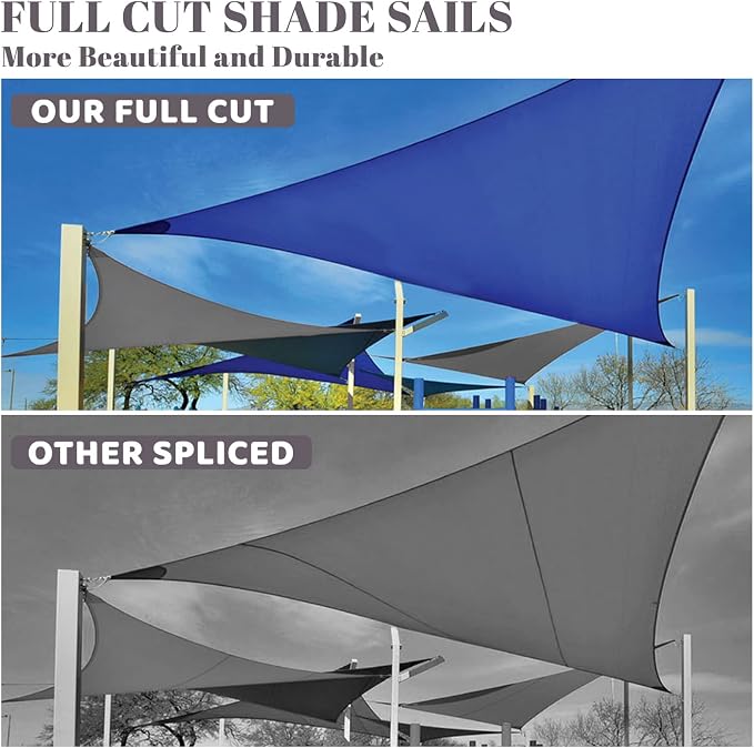 Custom Size 8' x 19' Dark GreySun Shade Sail Canopy Commercial Rectangle Sail - Image 5