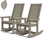 GREENVINES Outdoor Rocking Chairs Set of 2, HDPE Rocker, Desert Brown | Wood by GreenVines