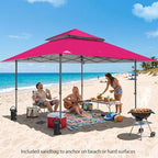 EAGLE PEAK 13x13 Pop Up Canopy Tent, Auto Extended Eaves, Deep Pink | Easy Setup - Image 8