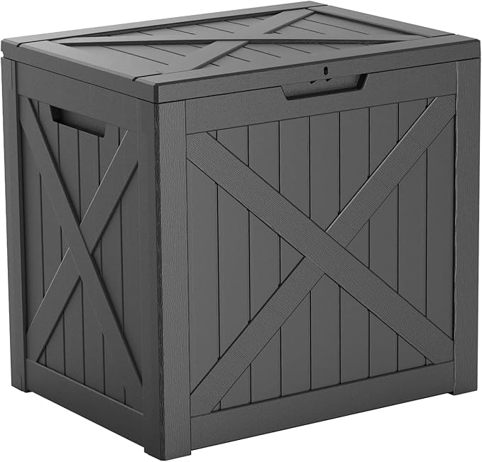ROJIK 34 Gal Deck Box Waterproof, Resin Outdoor Storage by ROJIK